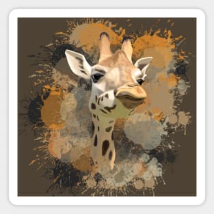 Giraffe Abstract Paint Splatter Design in Warm Earth Tones Magnet